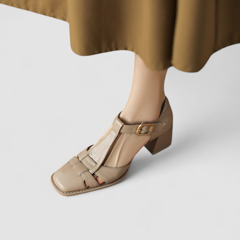 Elyxiana | Orthopaedic T-Strap Block Heels