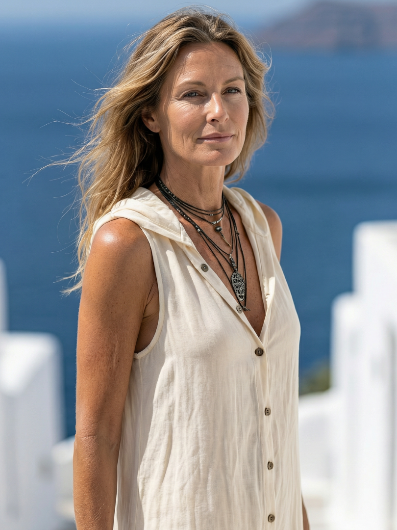 Marune | Sleeveless Maxi Dress with Buttons and Hood