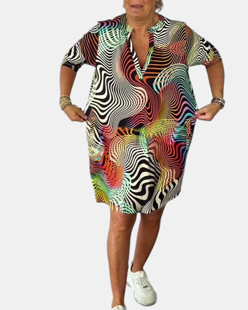 Jessica | Colourful V-Neck Dress