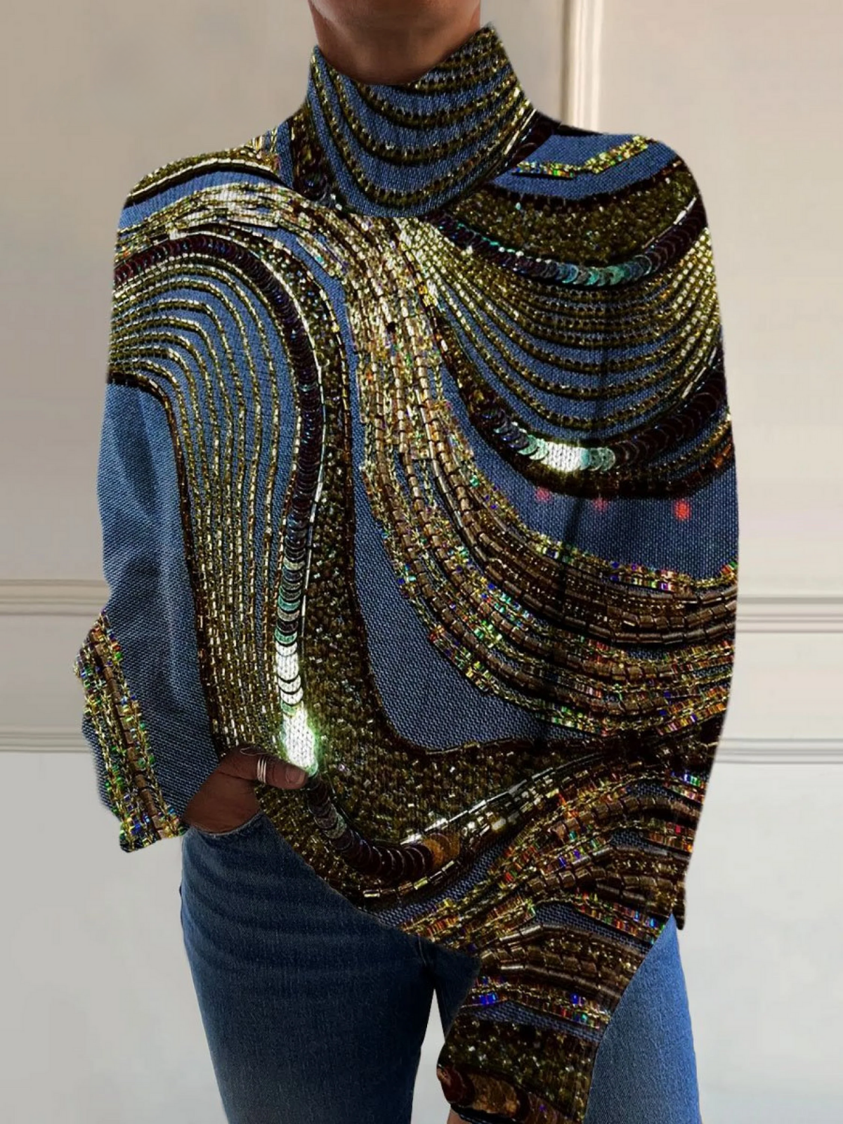 Clara™ - Festive Turtleneck Jumper