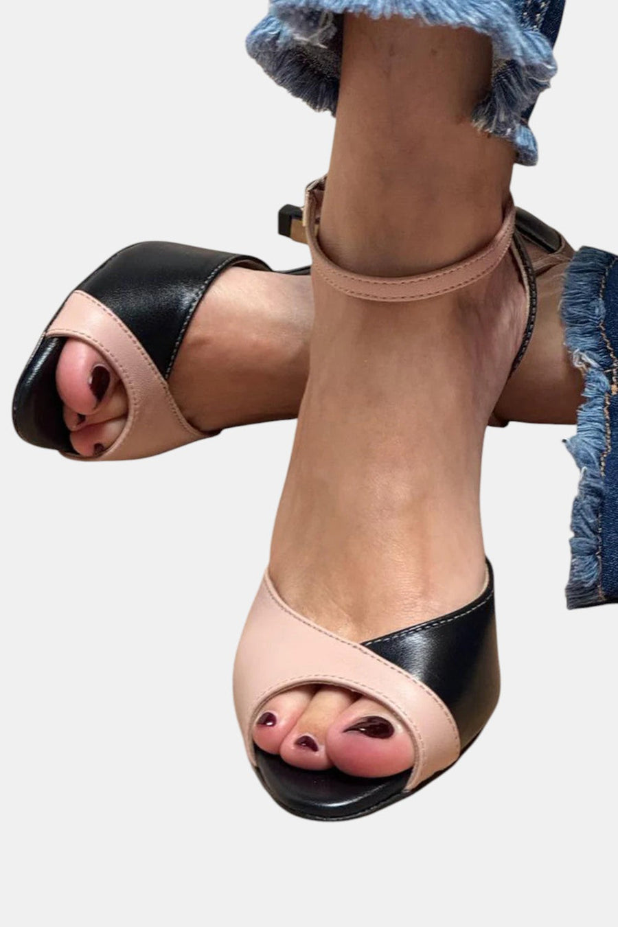 Noirella | Mid-Heel Pumps With Ankle Strap