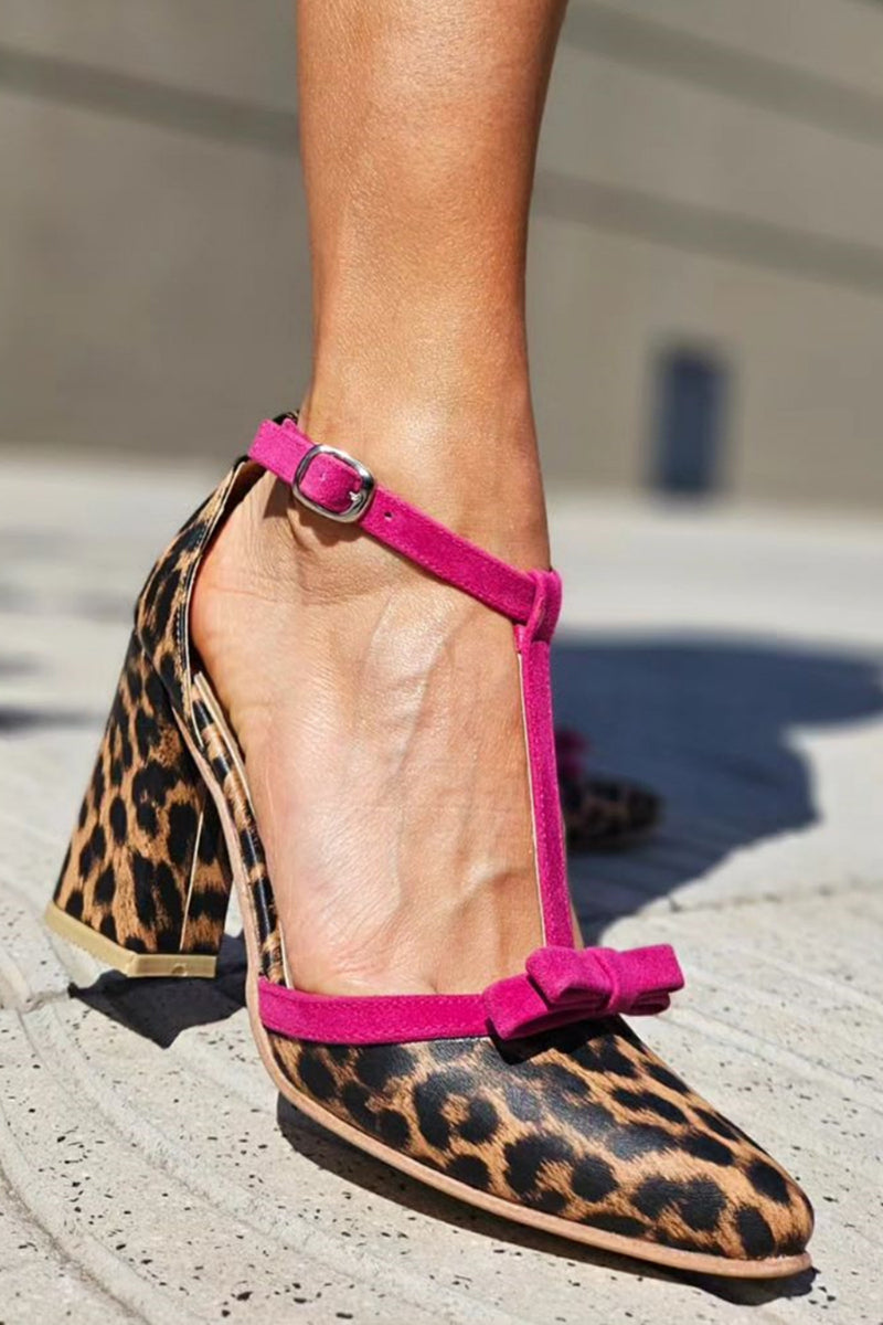 Leontina | Green Leopard Print Sandals With Colourful Accent