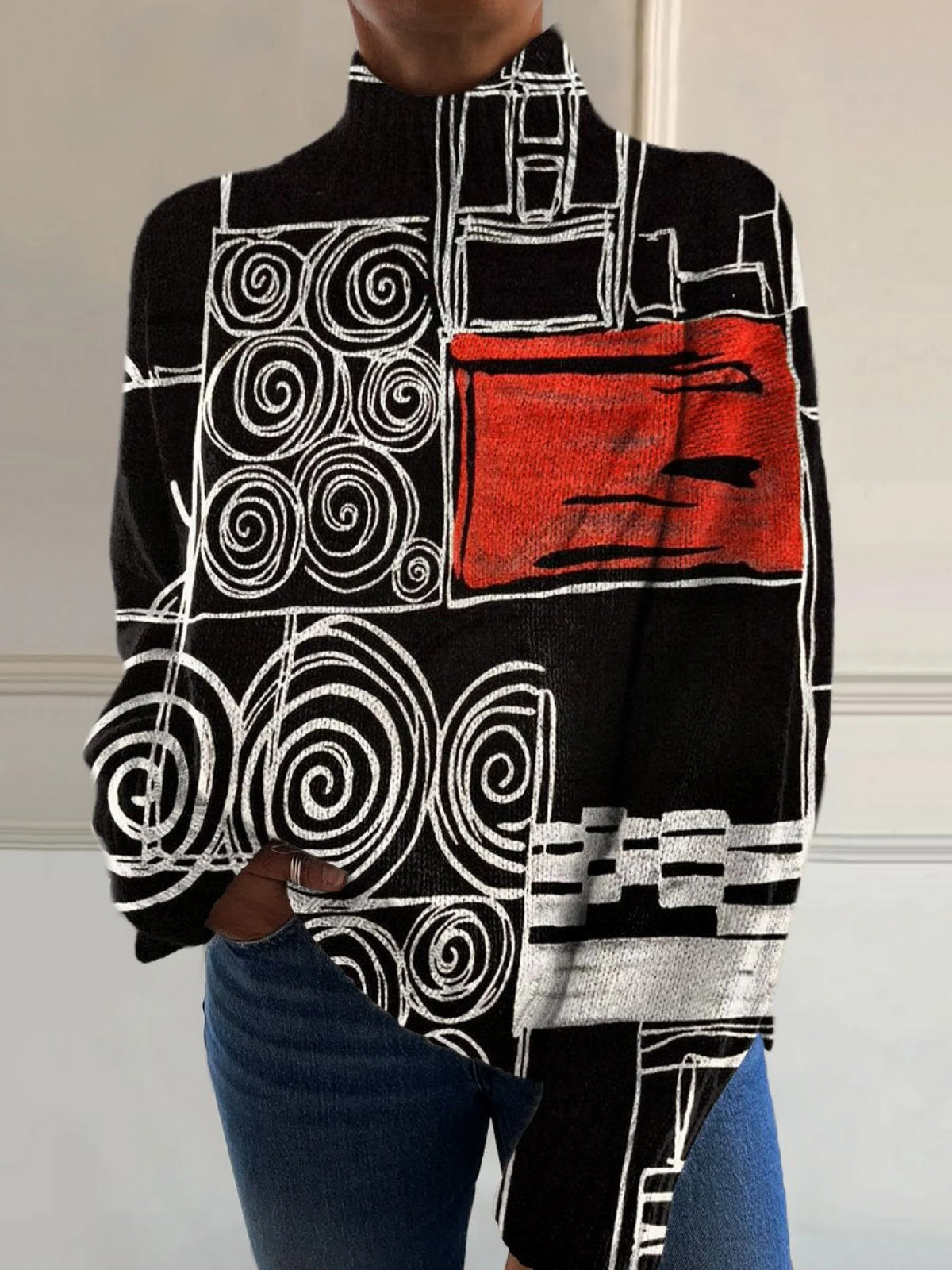 Kaia™ - Color Block Turtleneck Jumper