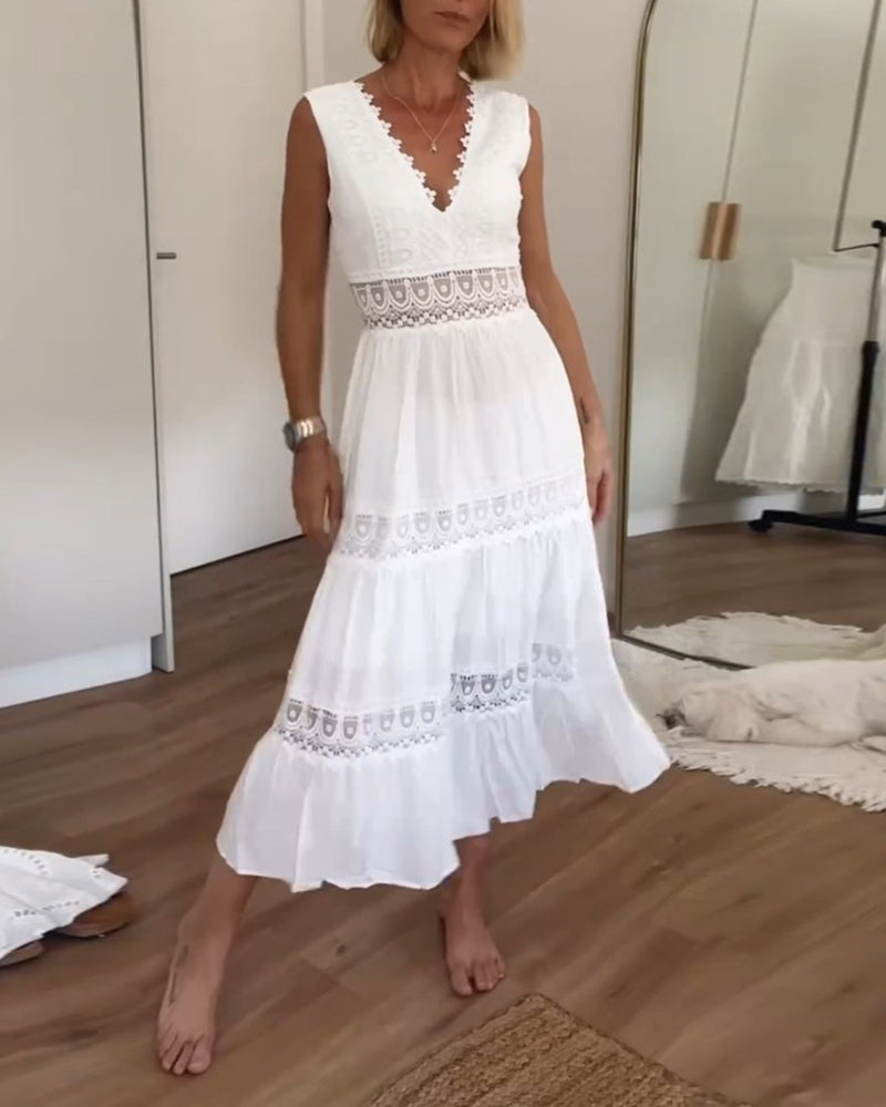 Aurelie™ | Elegant Lace Dress with V-Neck