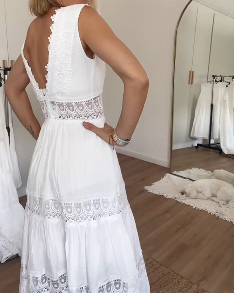 Aurelie™ | Elegant Lace Dress with V-Neck