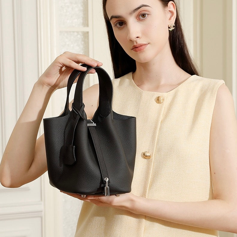 Elowen™ Genuine Leather Basket Bag - Woven Everyday Luxe Style