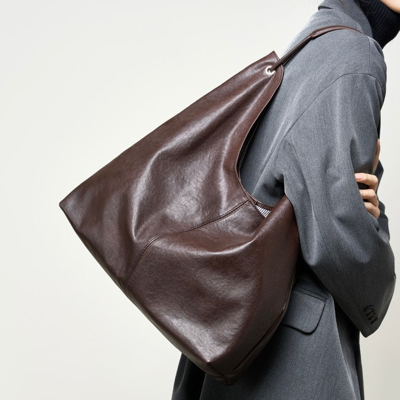 Novia™ Minimalist Leather Tote Bag - Clean Everyday Essential Style
