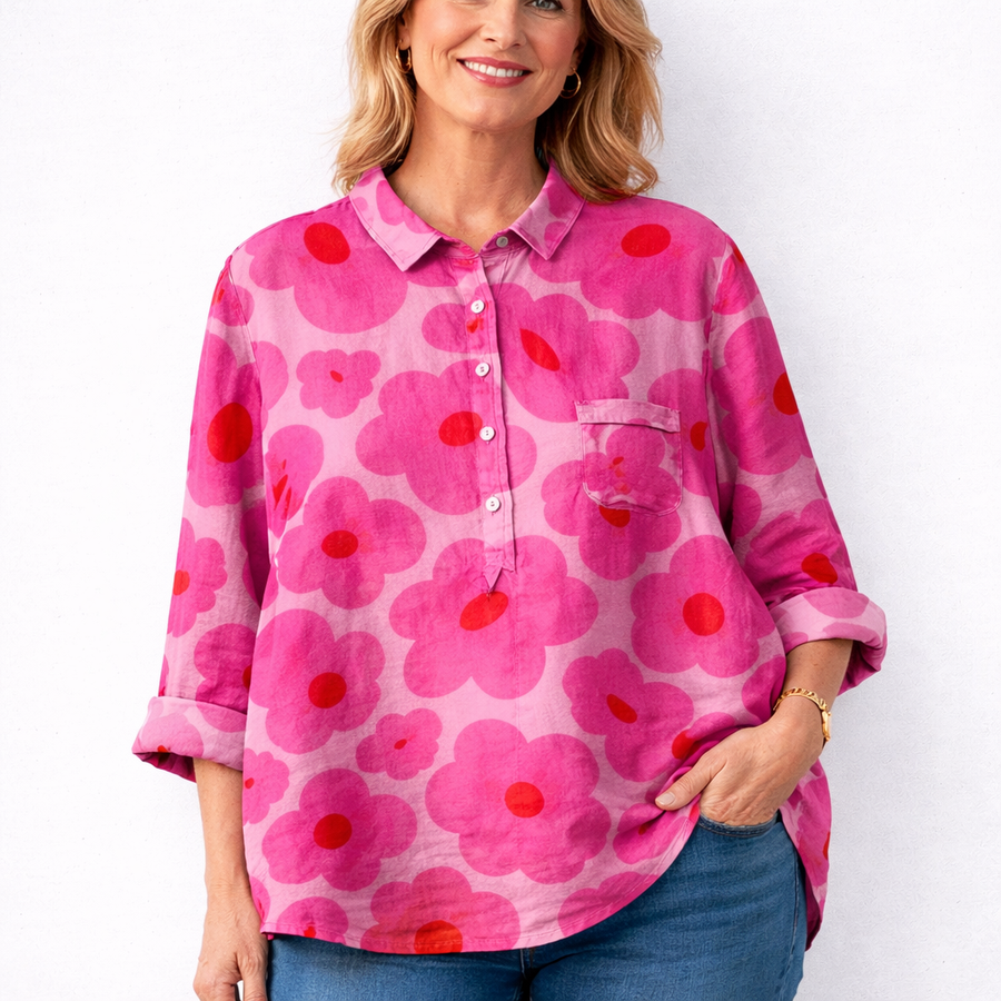 Mia | Contemporary Linen Blouse
