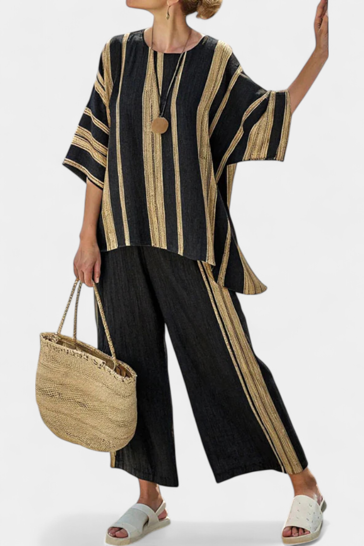 Nora™ - Striped Wide-Leg 2-Piece Set