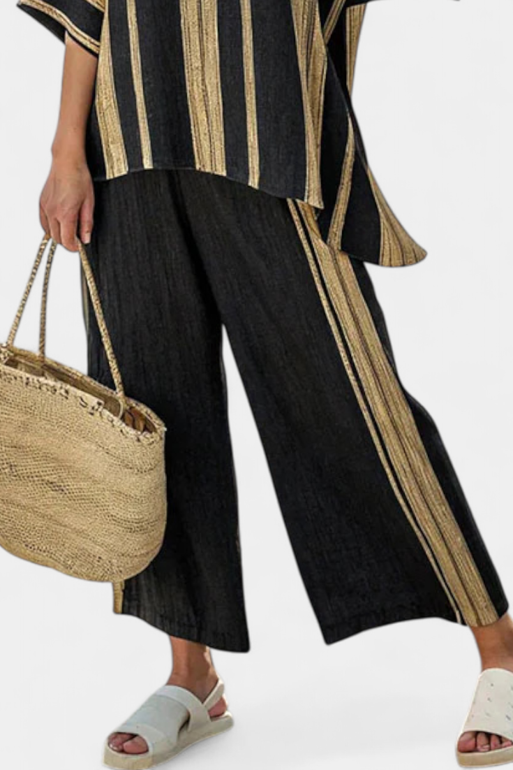 Nora™ - Striped Wide-Leg 2-Piece Set