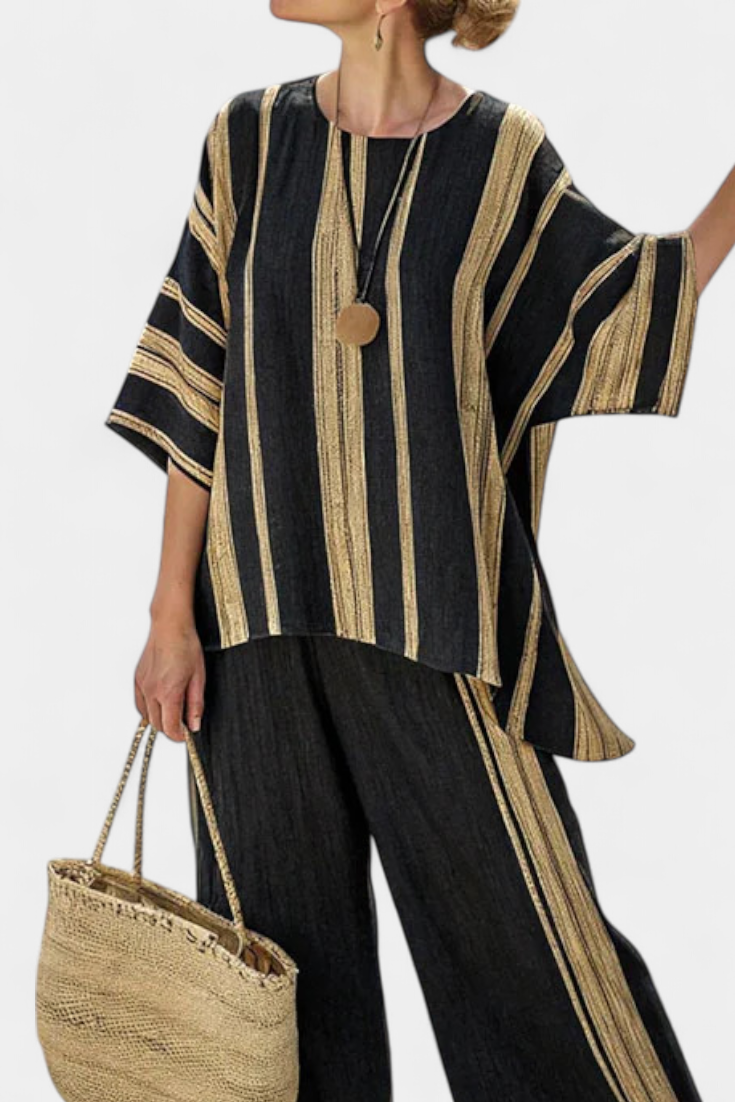 Nora™ - Striped Wide-Leg 2-Piece Set