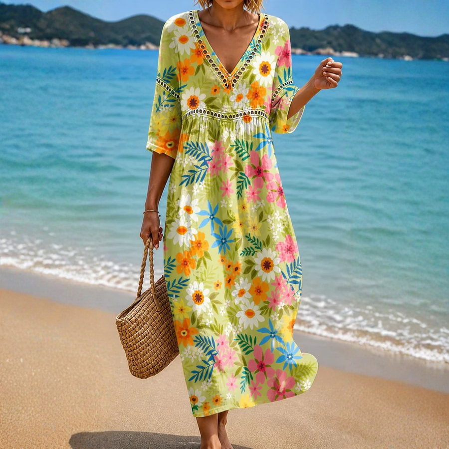 Alani - Vibrant Pattern Midi Dress