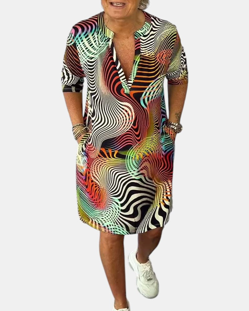Jessica | Colourful V-Neck Dress