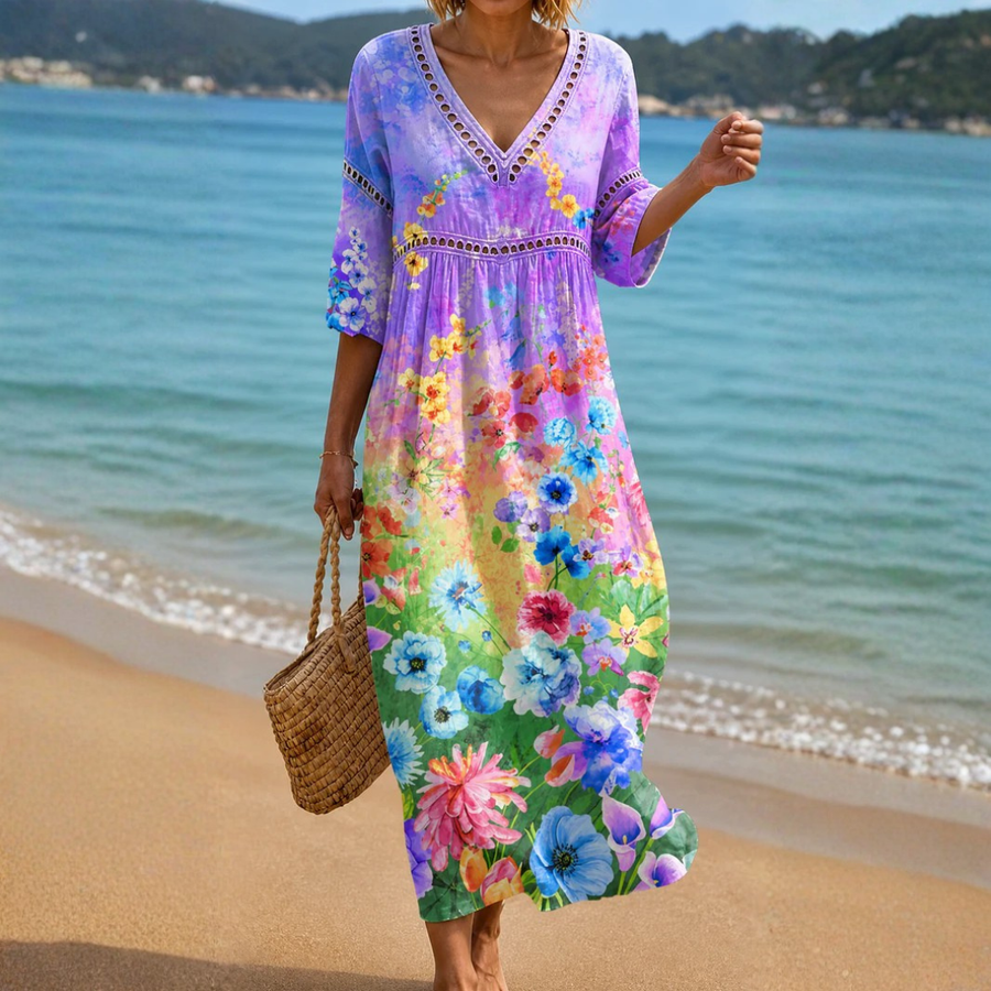 Eira - Floral Print Midi Dress