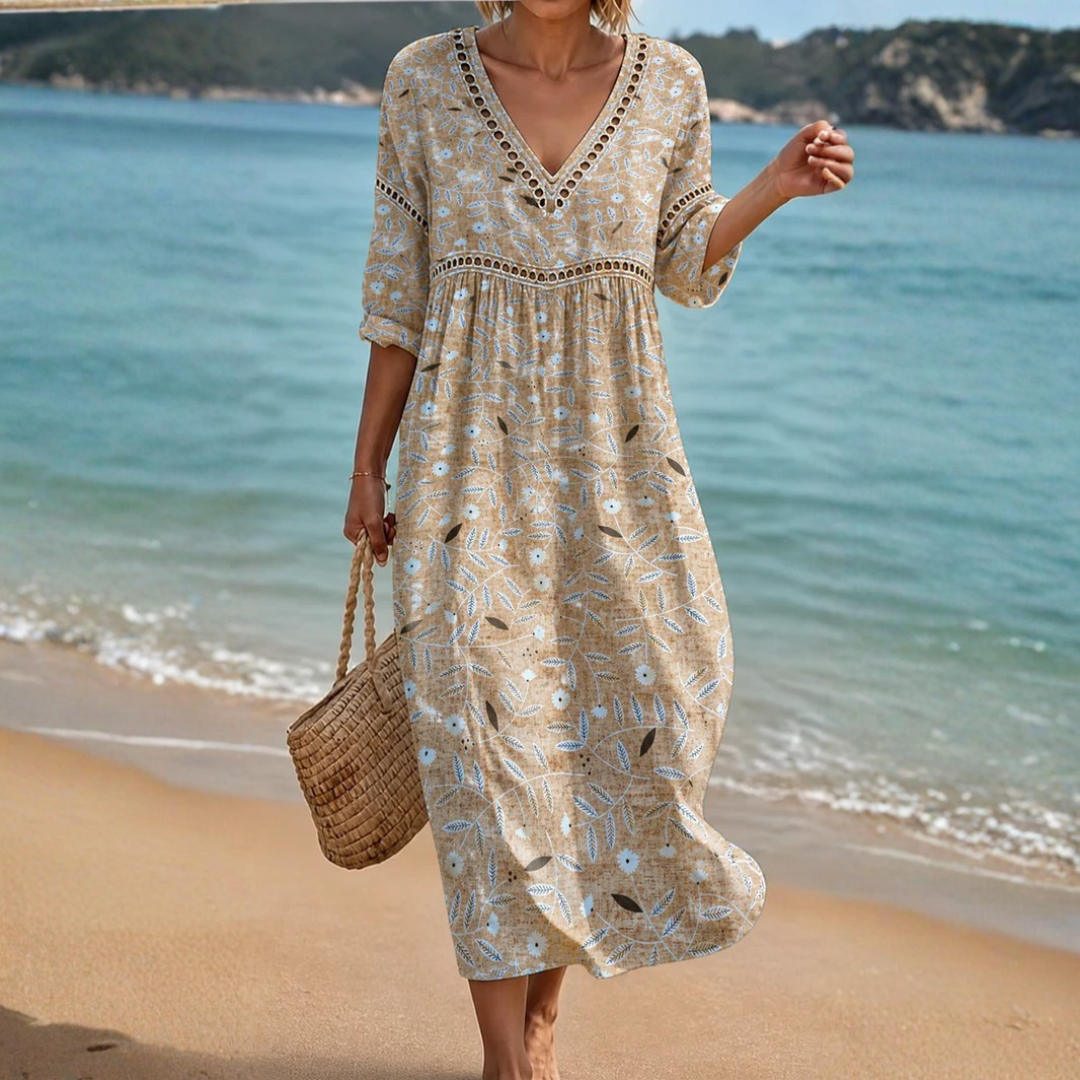 Elora - Flowing Floral Midi Dress
