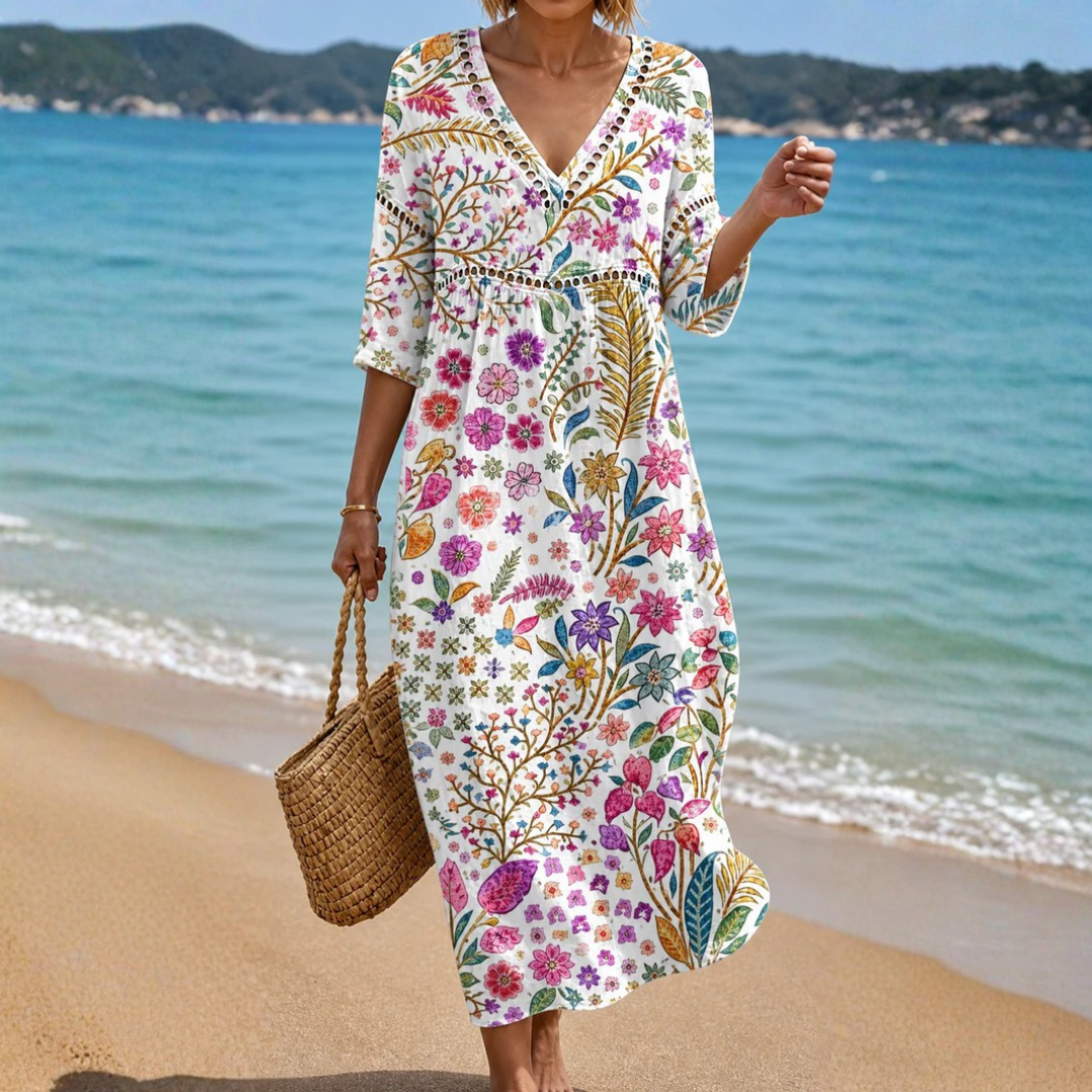 Fiona - Effortless Floral Midi Dress Signature