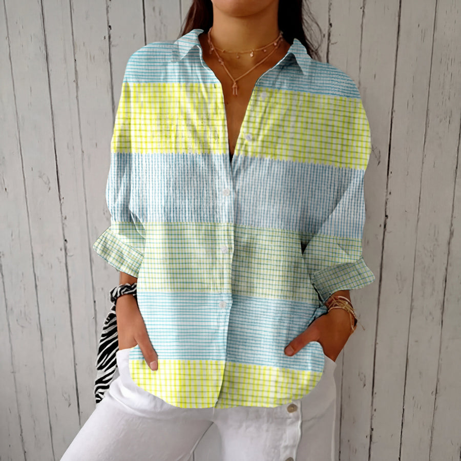 Filippa™ | Pastel Grid Blouse