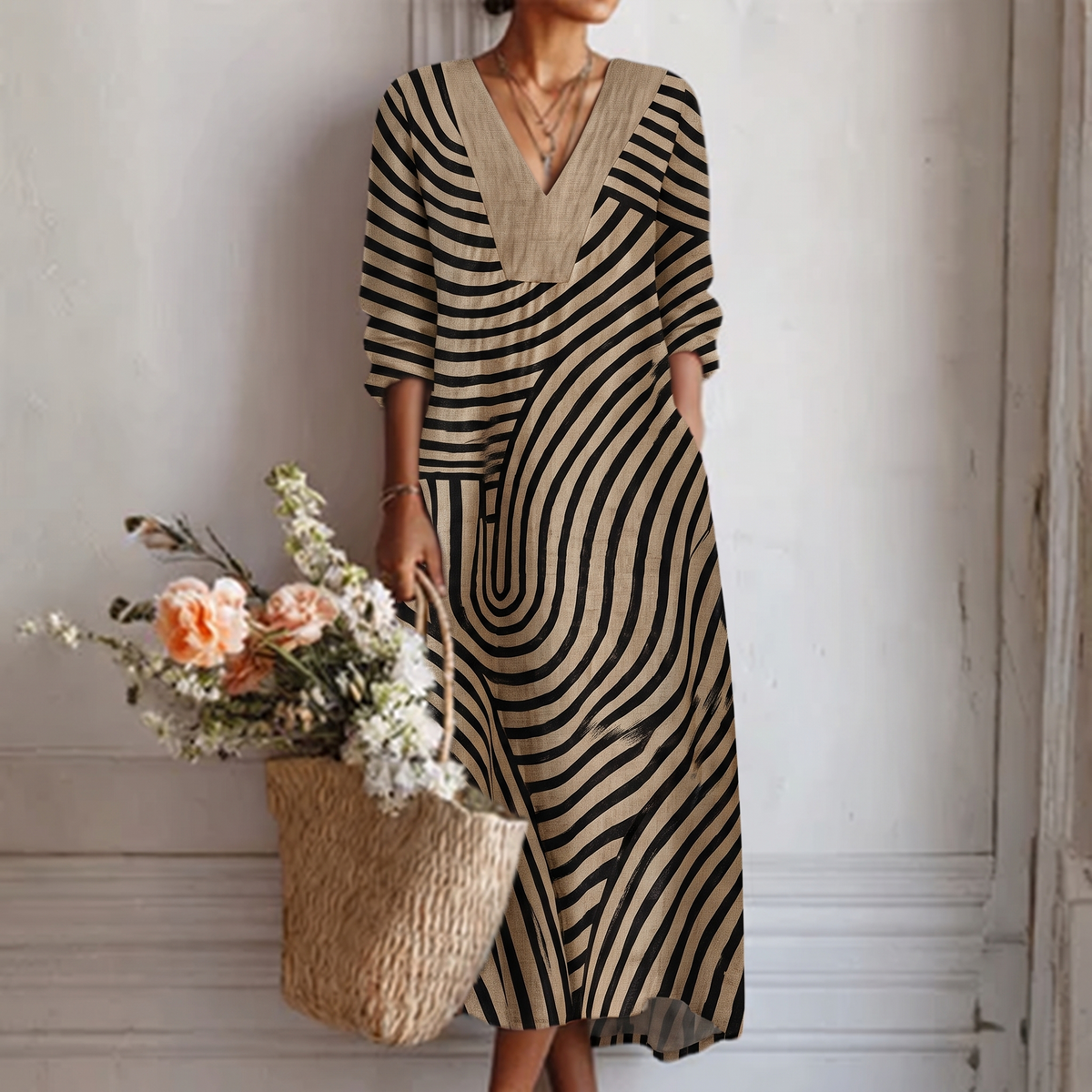 Freja™ | Chic Striped Dress