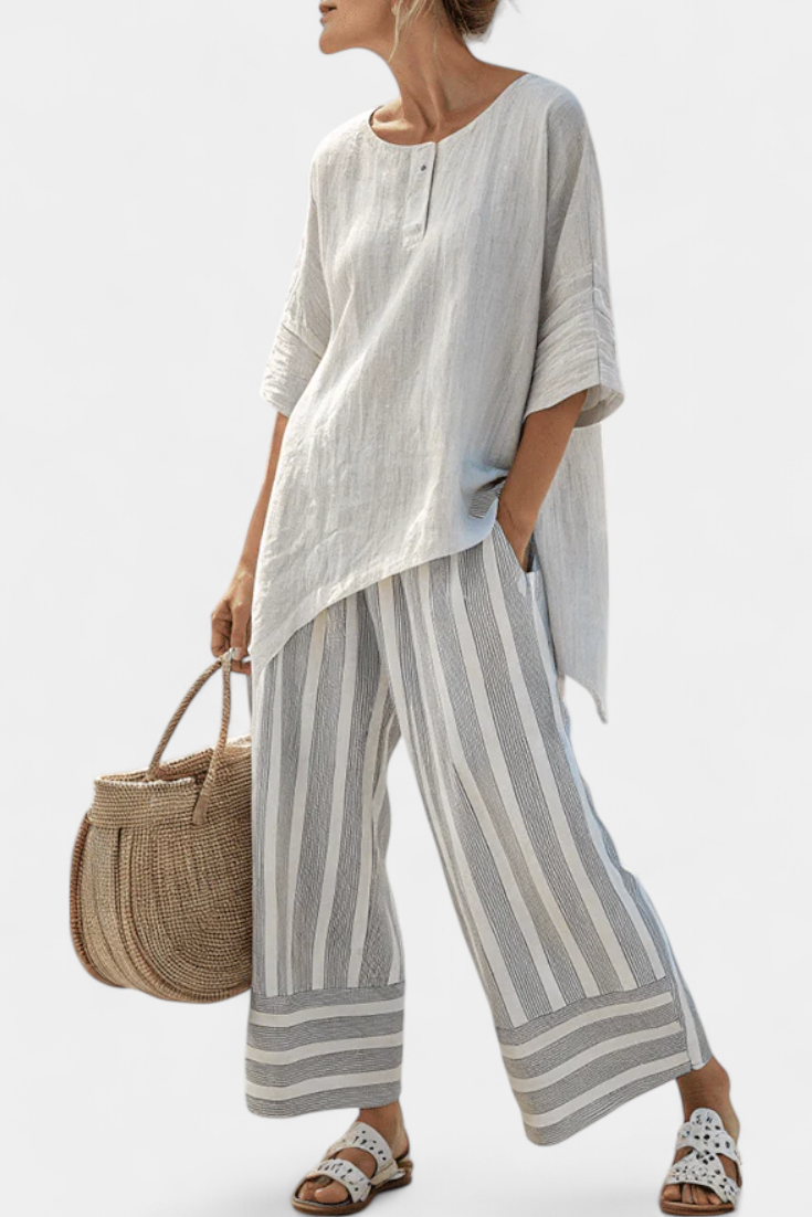 Hazel™ - Pinstripe Relaxed 2-Piece Set