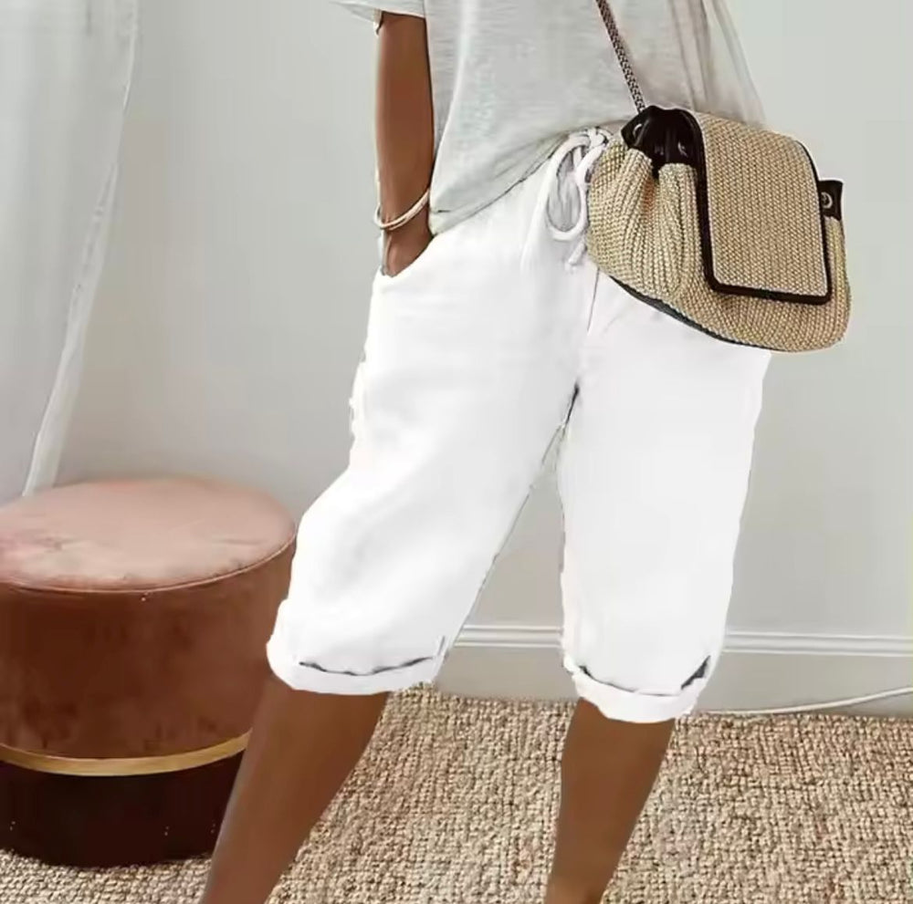 Janet | Linen Full Shorts