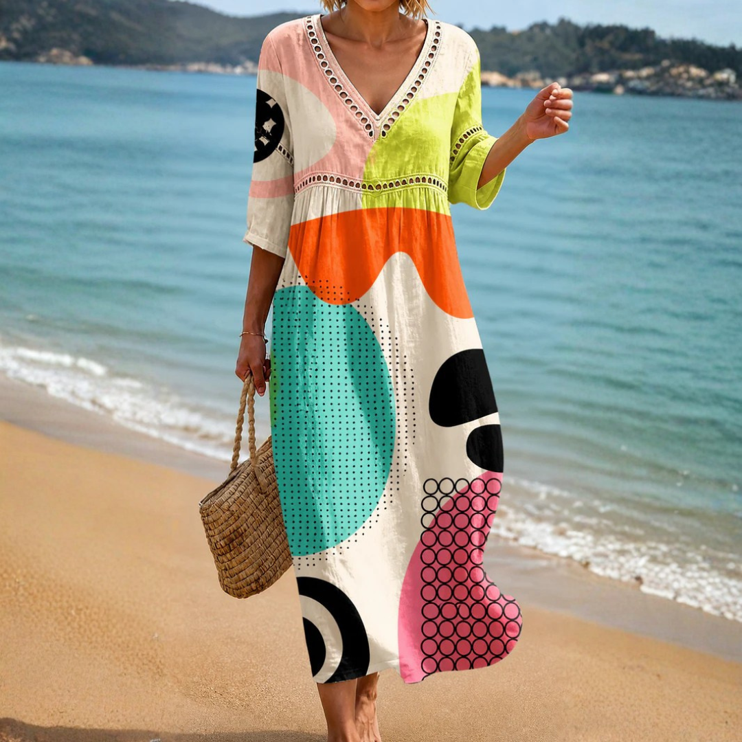Linnea - Abstract Print Midi Dress